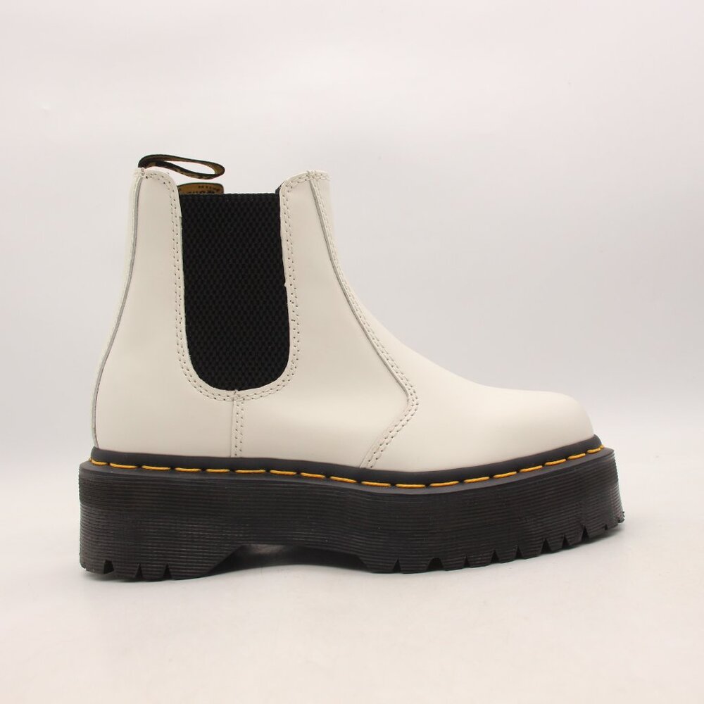 Dr. Martens 2976 Quad Boots Women's 6  White Leather Chelsea Platform Lug Sole